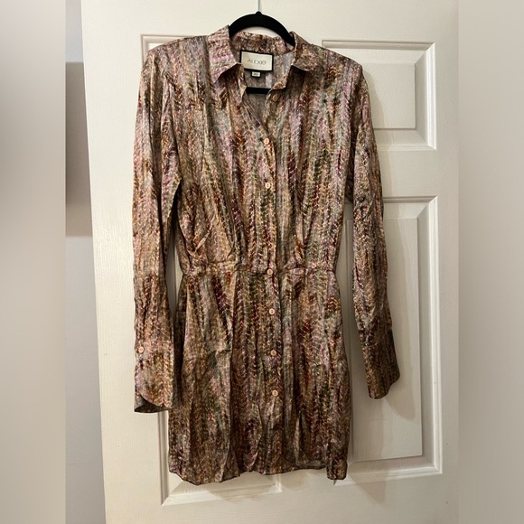 $498 ALEXIS INTEMIX EXCLUSIVE "CIANDRA" ABSTRACT PRINT BOHO SHIRT DRESS XS - Picture 5 of 8
